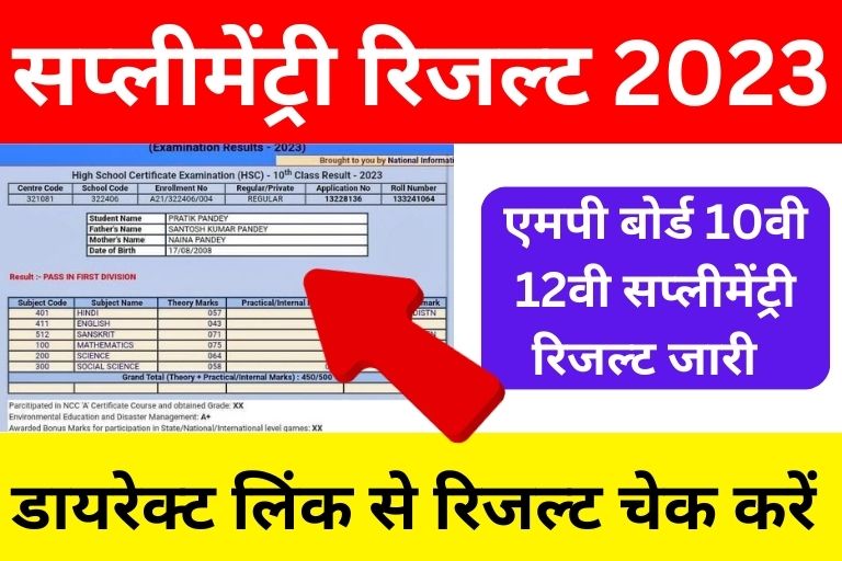 MPBSE Supplementary Result Check Live 2023
